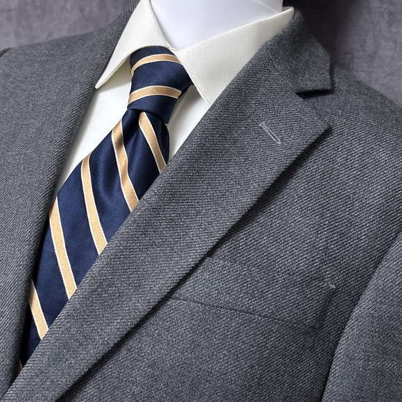 Stafford Sport Coat 38R Classic Charcoal Gray Merino Wool Blazer Jacket Business - Picture 1 of 13
